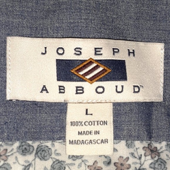 Joseph Abboud Dress Shirt - White with Floral Pattern - Men's Size Large - Picture 3 of 11